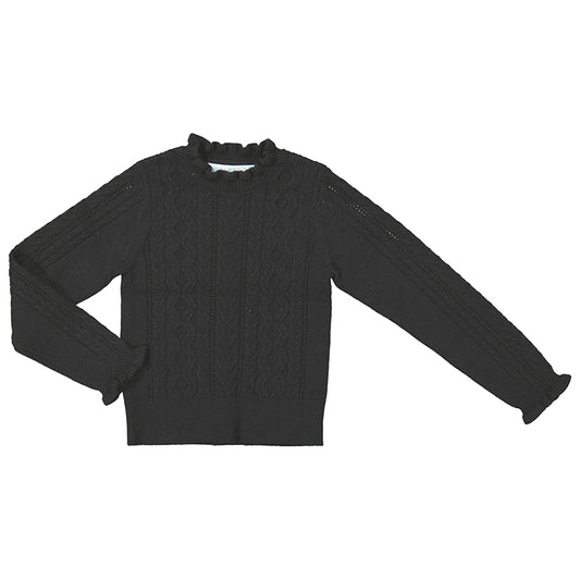 Pull tricot col cheminée | Black