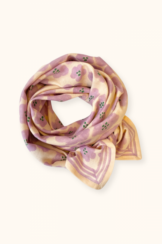 Big foulard Latika "Flora bold" | Lavande