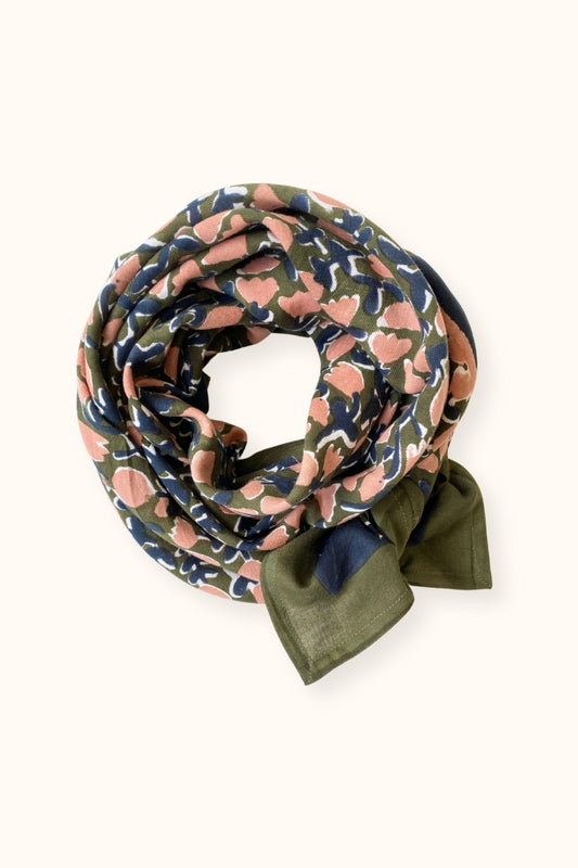 Big foulard Latika "Tulipe" | Kaki