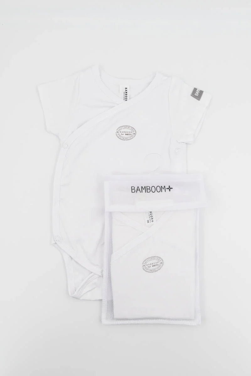 Body manches courtes bamboo | White - SMART Babyshop - Bamboom