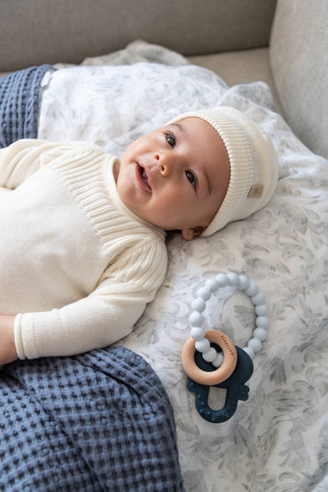 Bonnet tricot knitted | Bianco - SMART Babyshop - Bamboom