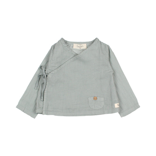 Cardigan croisé bébé voile de coton | Eucalyptus - SMART Babyshop - Buho