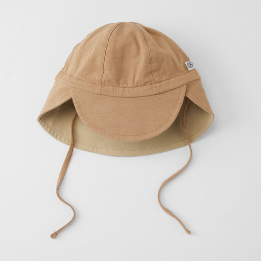 Chapeau de soleil réversible | Peanut Brown / Sandy Beach - SMART Babyshop - Cloby