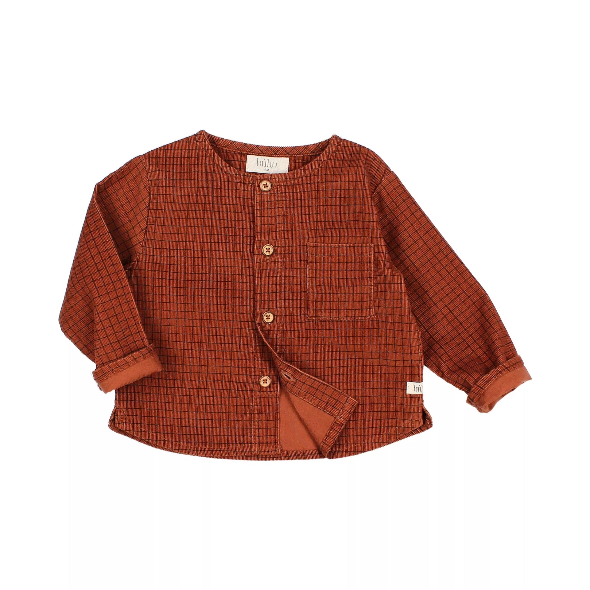 Chemise Mini check, brick - SMART Babyshop - Buho