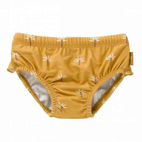 Culotte de bain Fille à volants SPF50 palmier | Ocre - SMART Babyshop - Fresk