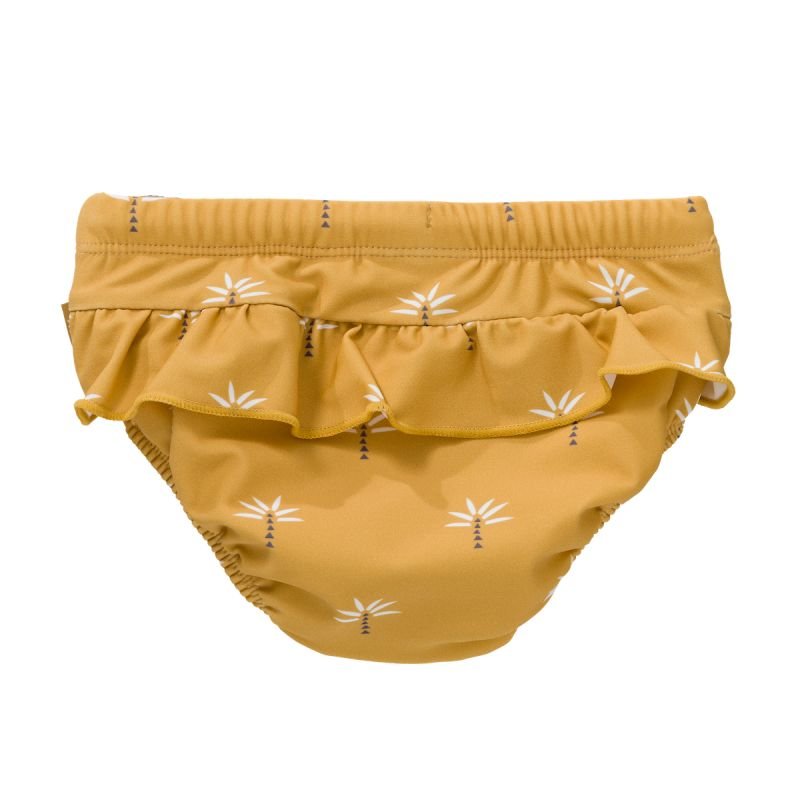 Culotte de bain Fille à volants SPF50 palmier | Ocre - SMART Babyshop - Fresk