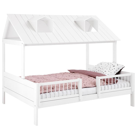 Lit cabane BEACH HOUSE (blanc) - 140x200cm - Sommier de luxe - SMART Babyshop - Lifetime Kidsrooms