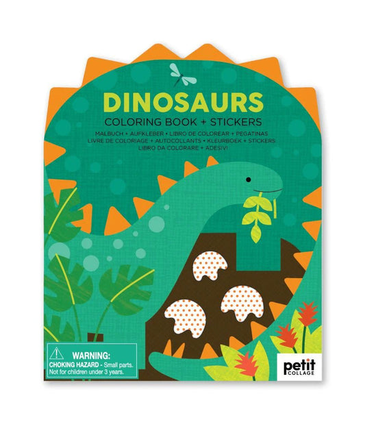 Livre coloriage + Stickers | Dinosaurs - SMART Babyshop - Petit Collage