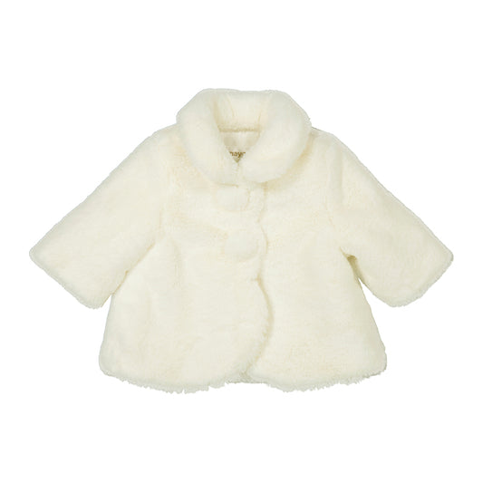 Manteau bébé fourrure écru