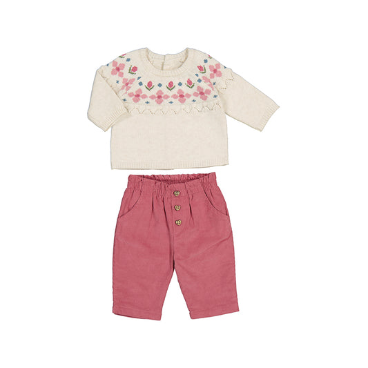 Ensemble Pull et pantalon velours côtelé | Pink