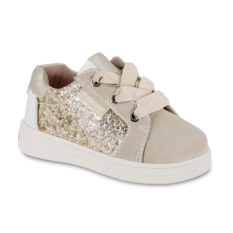 Sneaker urbain à paillettes | Beige gold