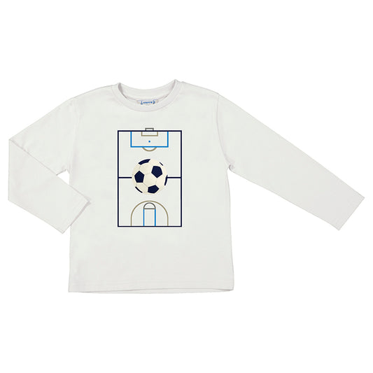 T-shirt manches longues ballon | Blanc cassé