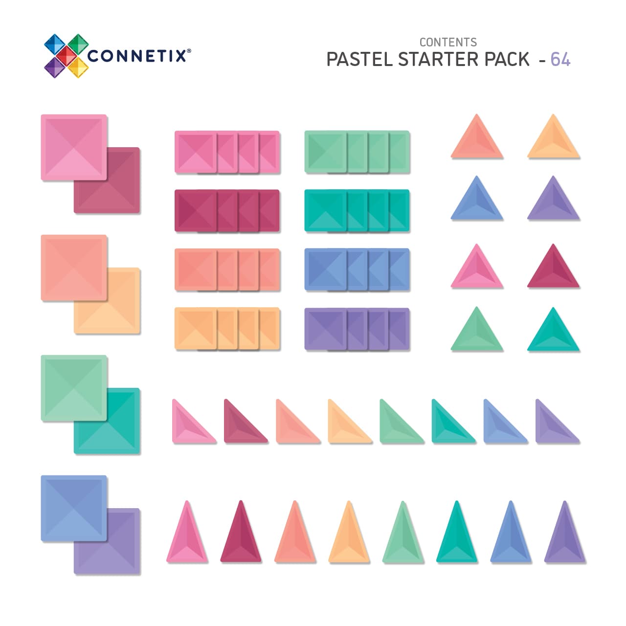 Pack de démarrage Pastel | 60 pièces - SMART Babyshop - Connetix