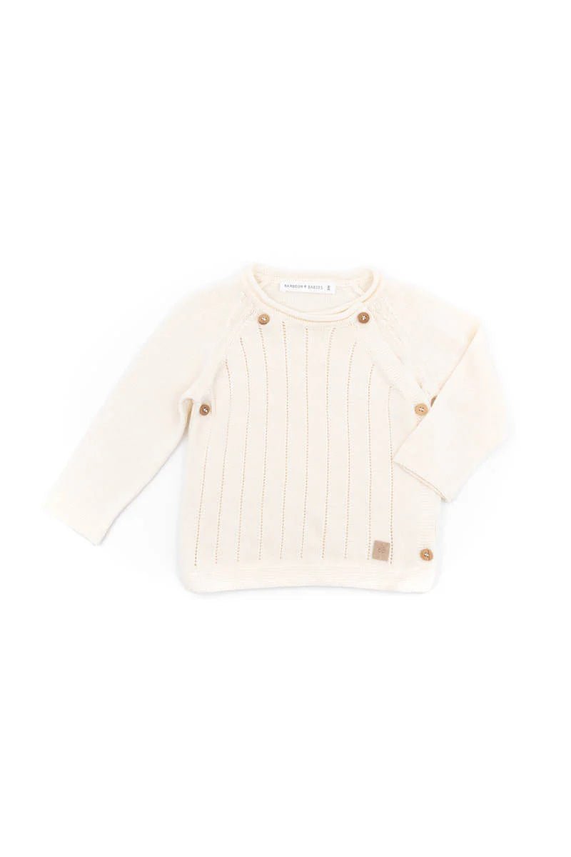 Pull tricot knitted | Bianco - SMART Babyshop - Bamboom