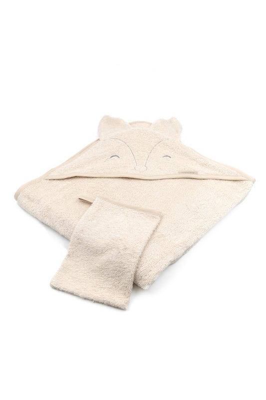 Set serviette + gant de toilette Renard | Almond - SMART Babyshop - Bamboom
