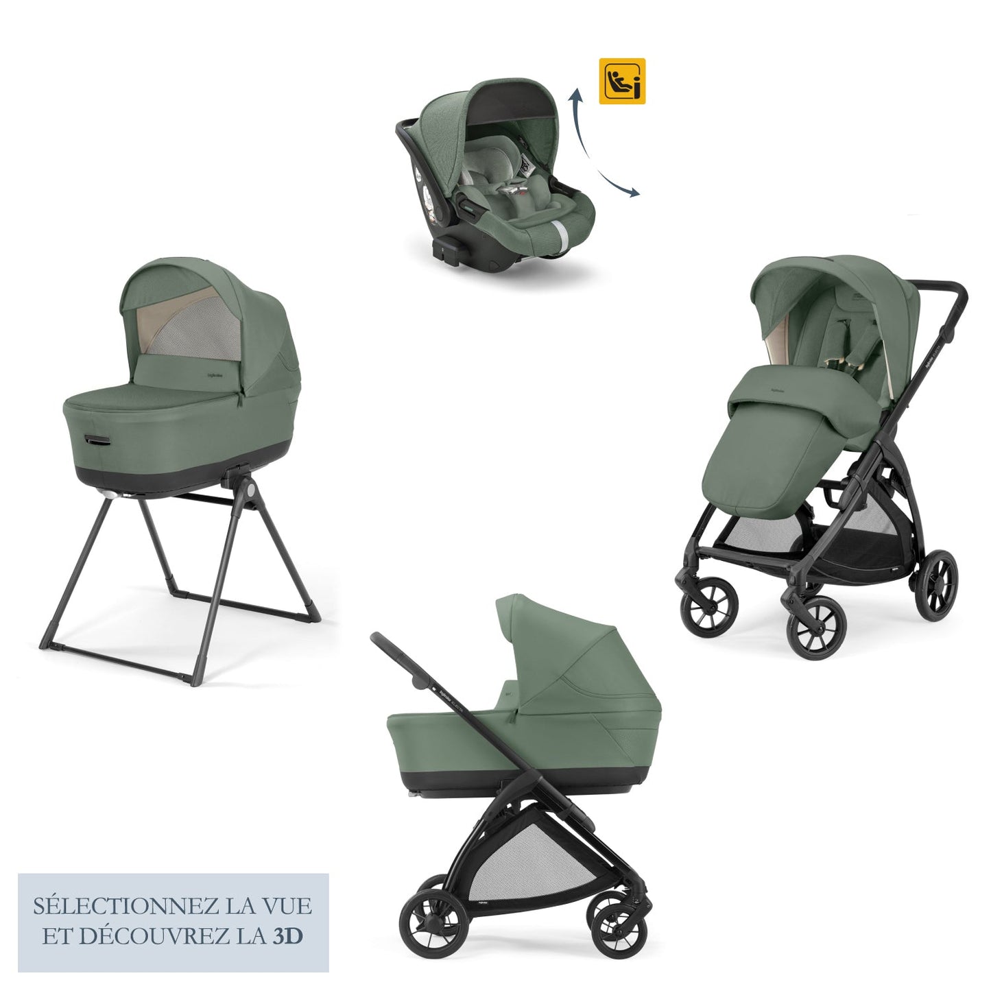 System Quattro Electa Darwin Recline - Murray Green - SMART Babyshop - Inglesina